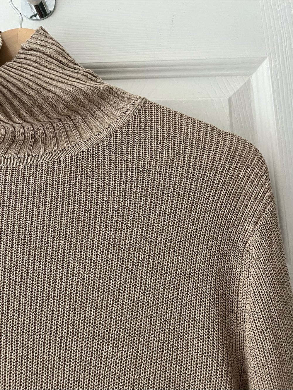 Liz Claiborne Collection Silk Cotton Turtleneck Sweater L 90s Minimalist - Picture 3 of 7